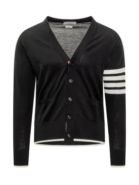 THOM BROWNE Cardigan with 4-Bar Logo